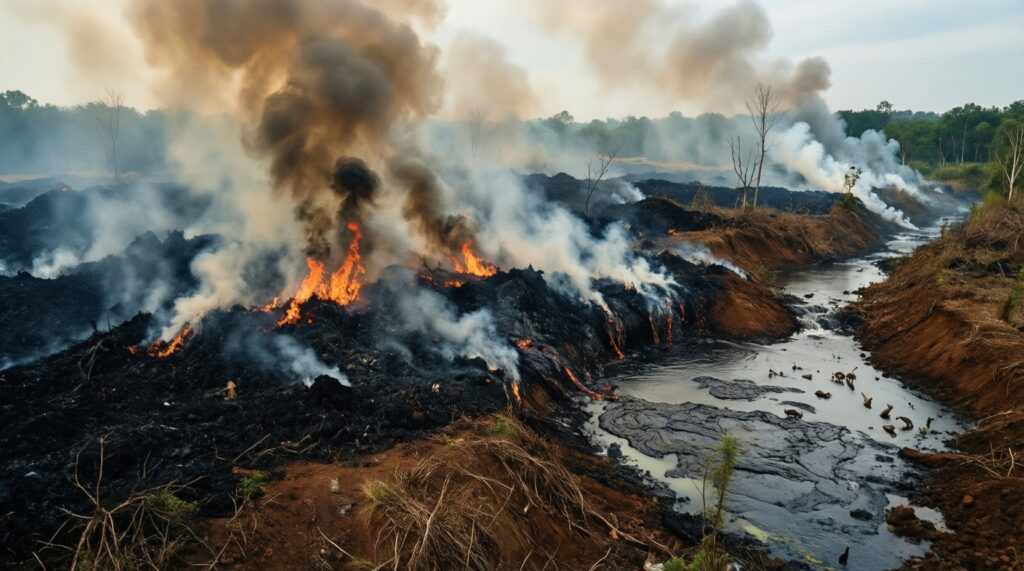 Экология и охрана природы: мусорные полигоны, переработка, лесные пожары - иллюстрация